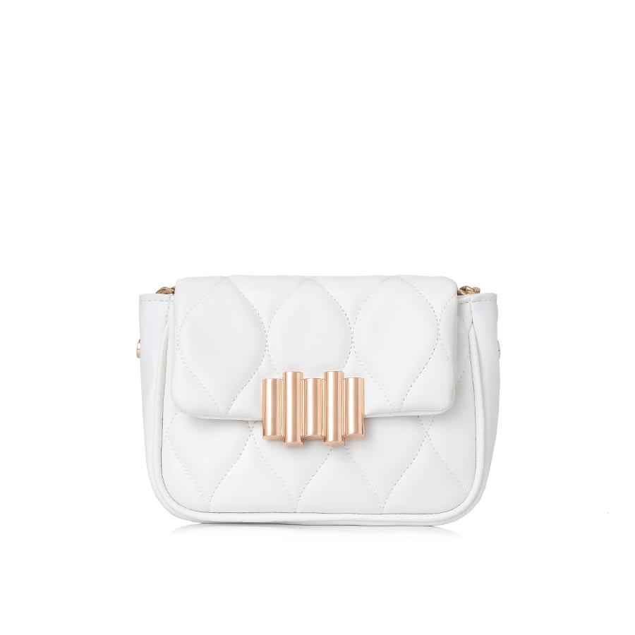 Lovely Bag Jolie - Bijela Torba, Zlatni Metal