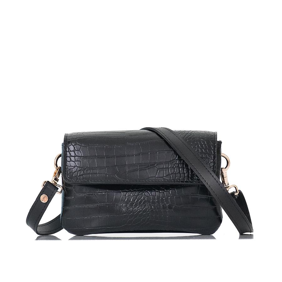 Lovely Bag Letter Baby - Kroko Crna Torba, Crni Metal