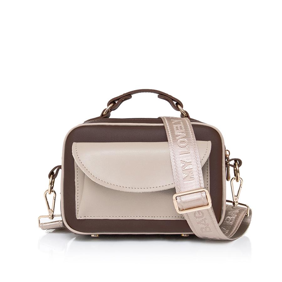 Lovely Bag Gianna - Smeđe/Bež  Torba, Crni Metal