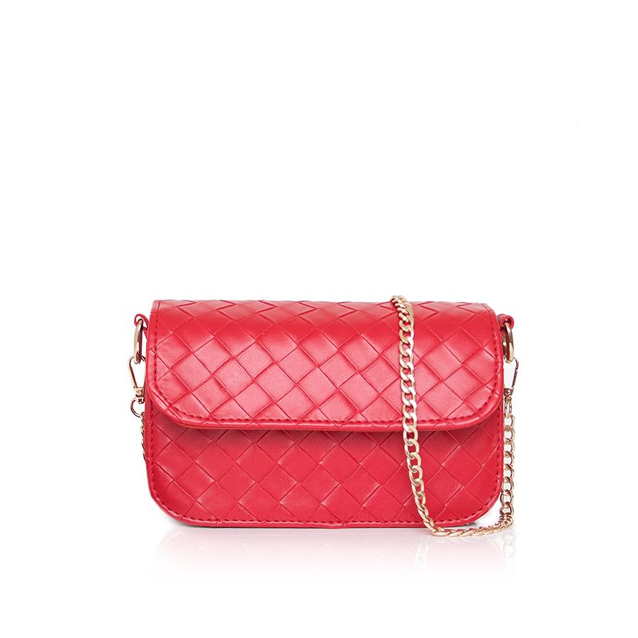 Lovely Bag Pia - Crvena Torba, Zlatni Metal