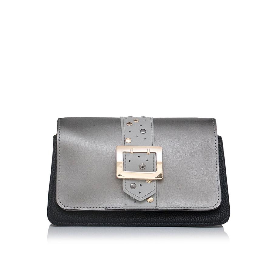 Lovely Bag Janis - Crno/Srebrna Torba, Zlatni Metal