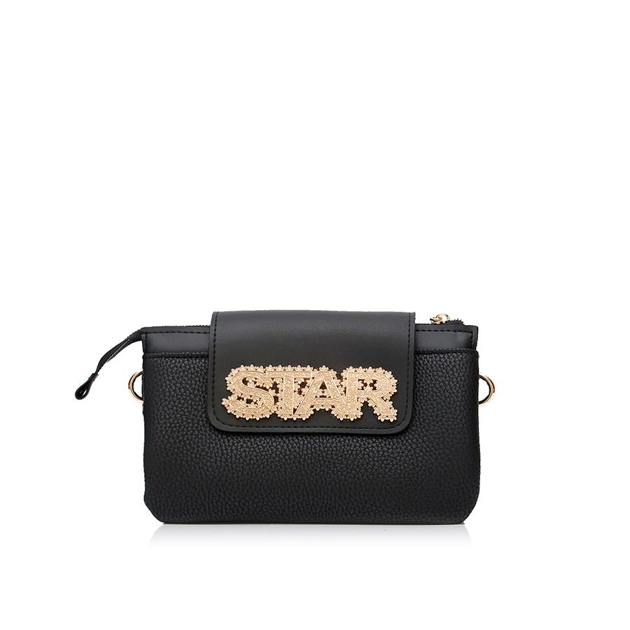 Lovely Bag Ibiza Star Baby - Crna Torba, Zlatni Metal