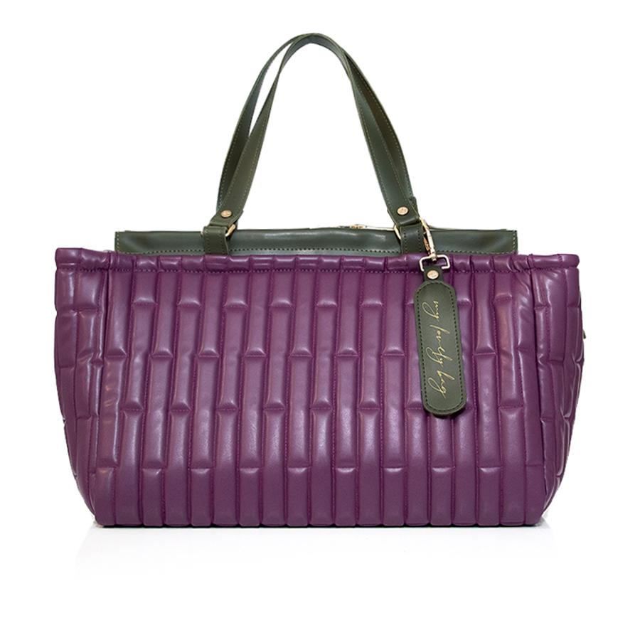 Lovely Bag Lola - Ljubičasto/Maslinasta Torba, Zlatni Metal