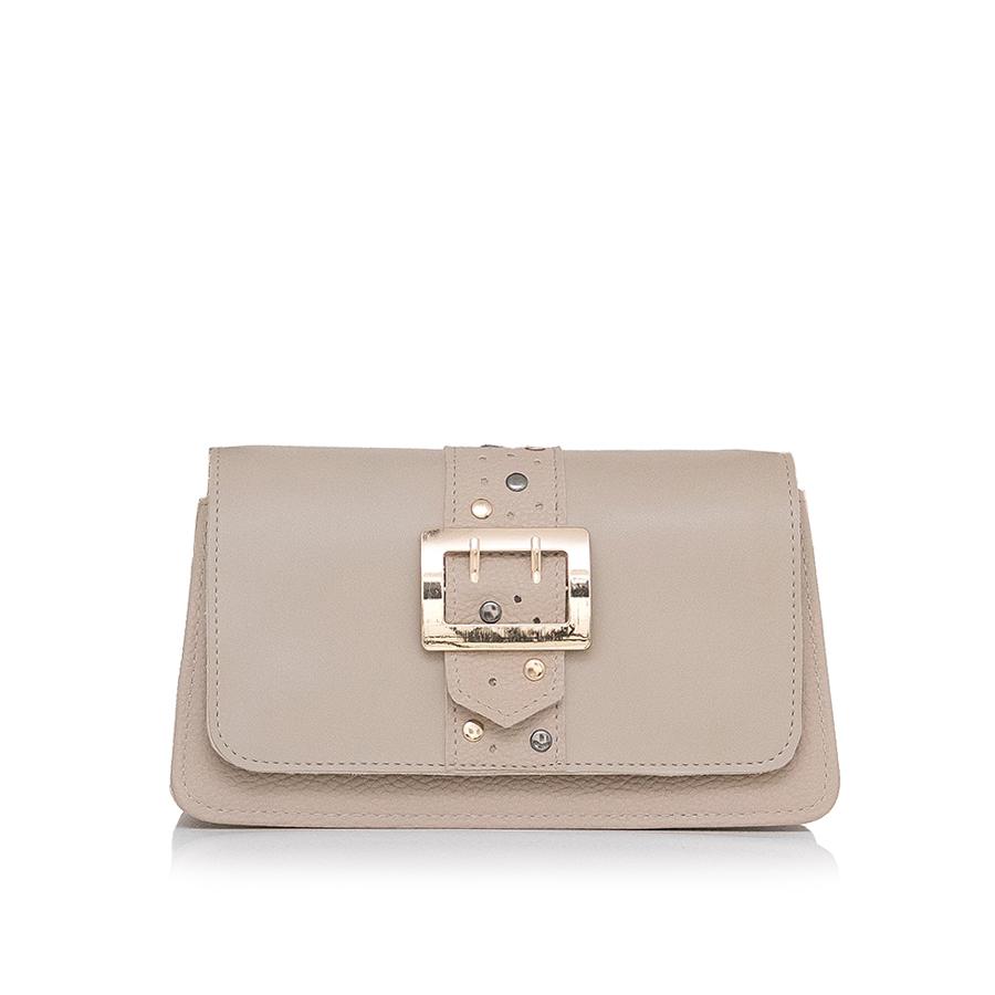 Lovely Bag Janis - Tamno Bež Torba, Zlatni Metal