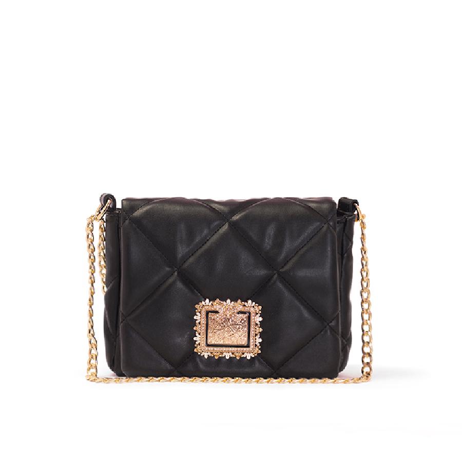 Lovely Bag Diva Baby - Crna Torba,Zlatni Metal