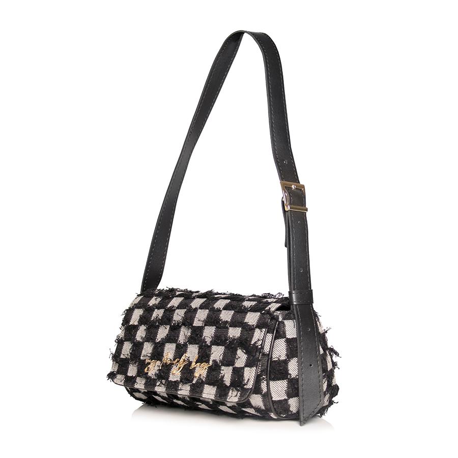 Lovely Bag Giselle - Sivo/Crna Torba, Zlatni Metal