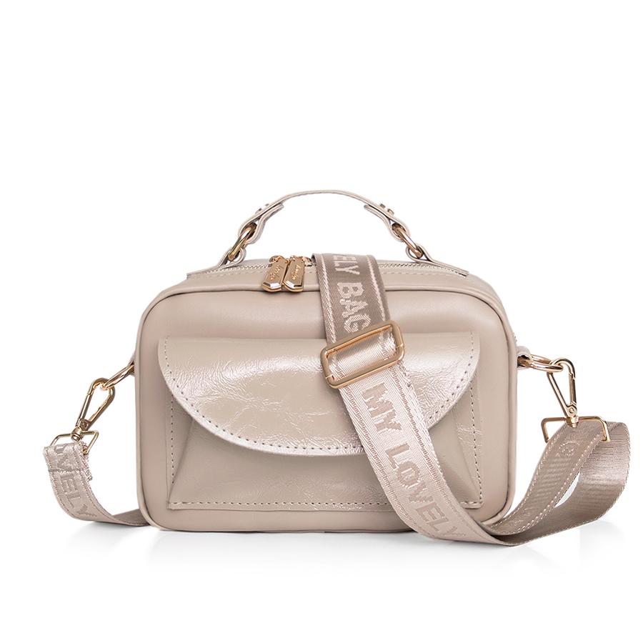 Lovely Bag Gianna - Tamno Bež  Torba, Crni Metal