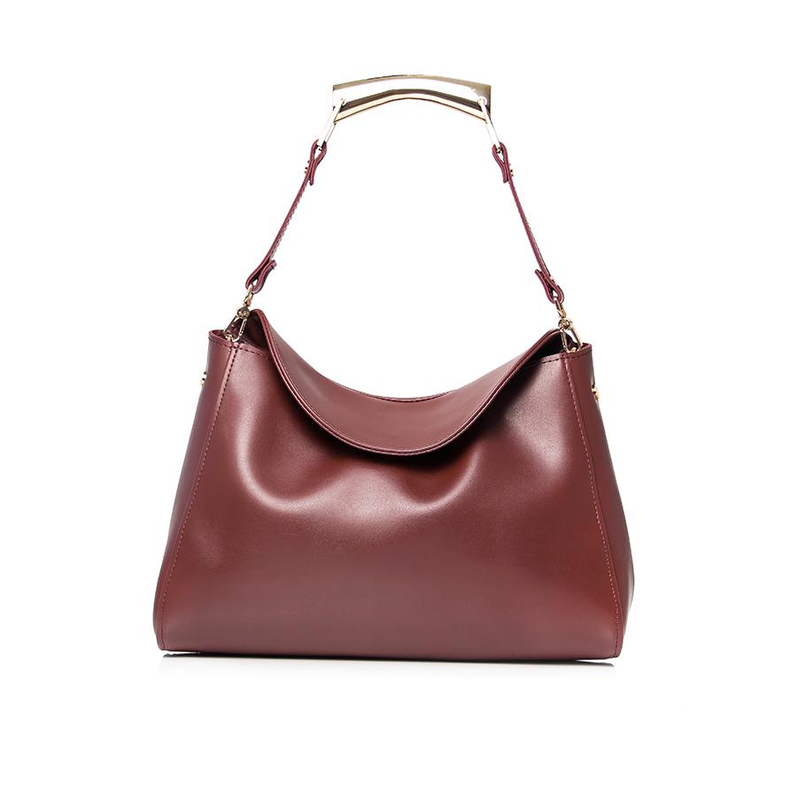 Lovely Bag Alina - Bordo Torba, Zlatni Metal
