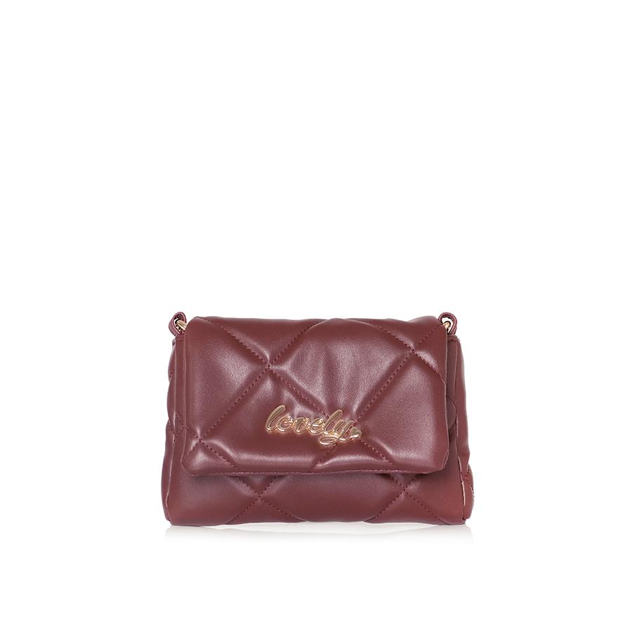 Lovely Bag Diva Girl Lovely - Bordo Torba, Zlatni Metal