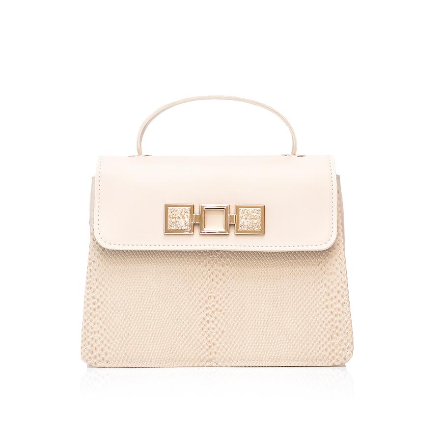 Lovely Bag Elza - Bež Torba, Srebreni Metal