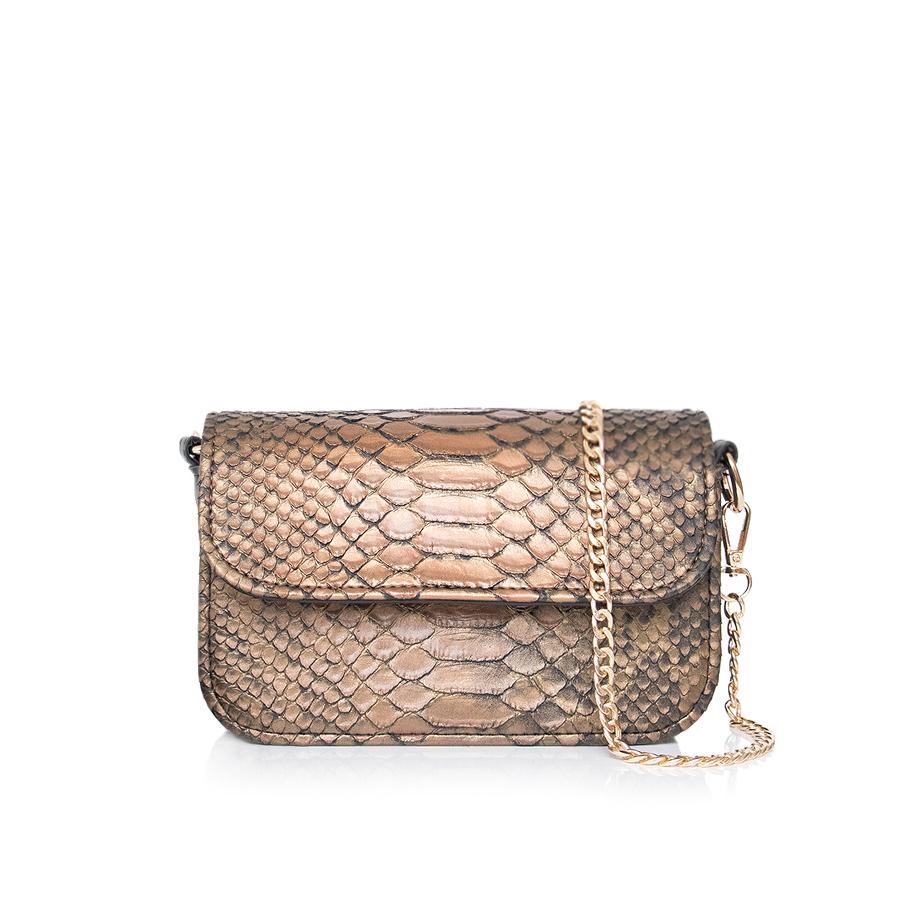 Lovely Bag Pia - Snake Torba, Zlatni Metal