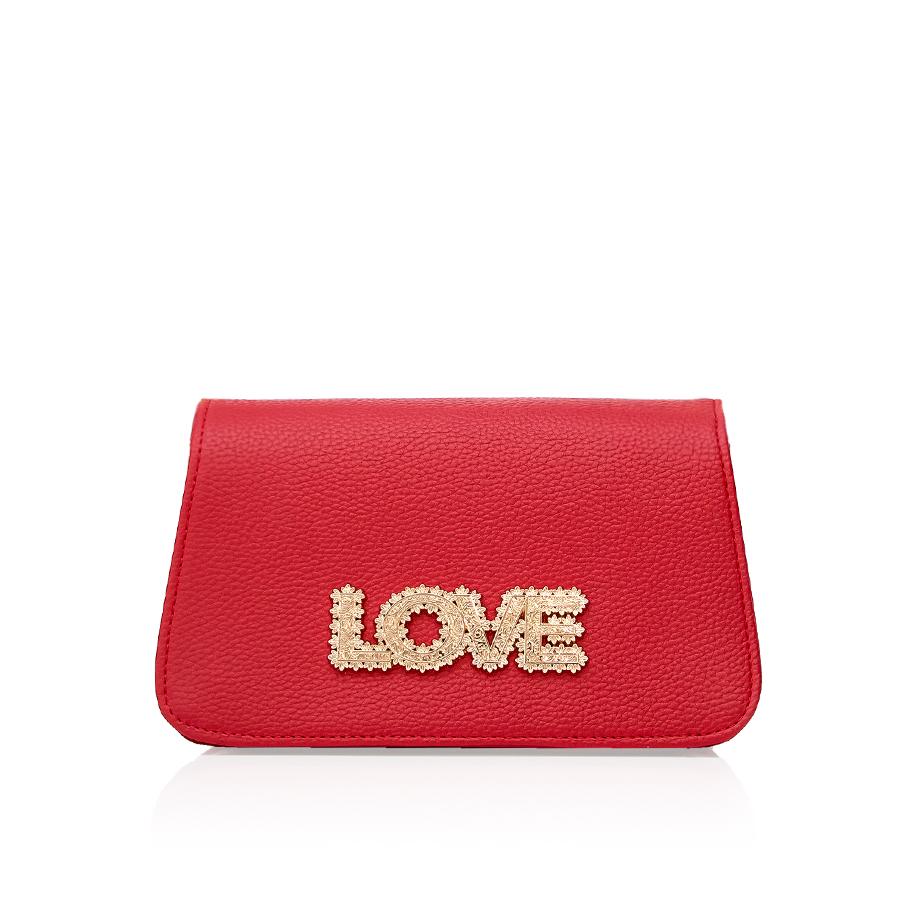 Lovely Bag Elena - Crvena Torba, Zlatni Metal