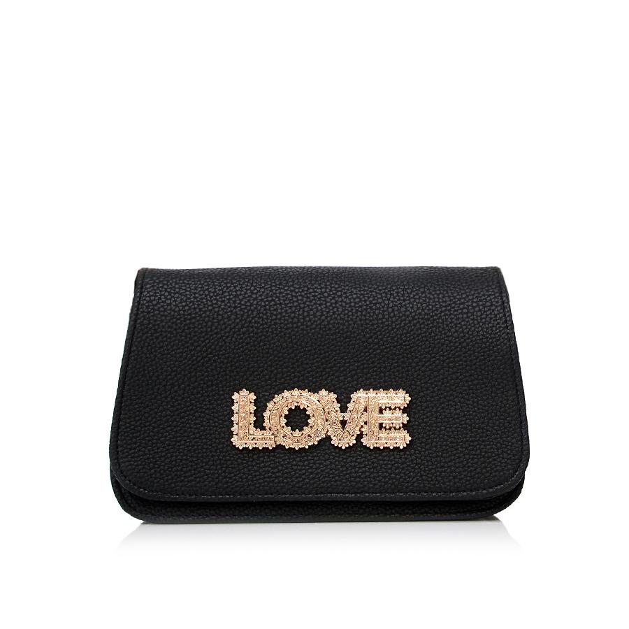 Lovely Bag Elena - Crna Torba, Zlatni Metal