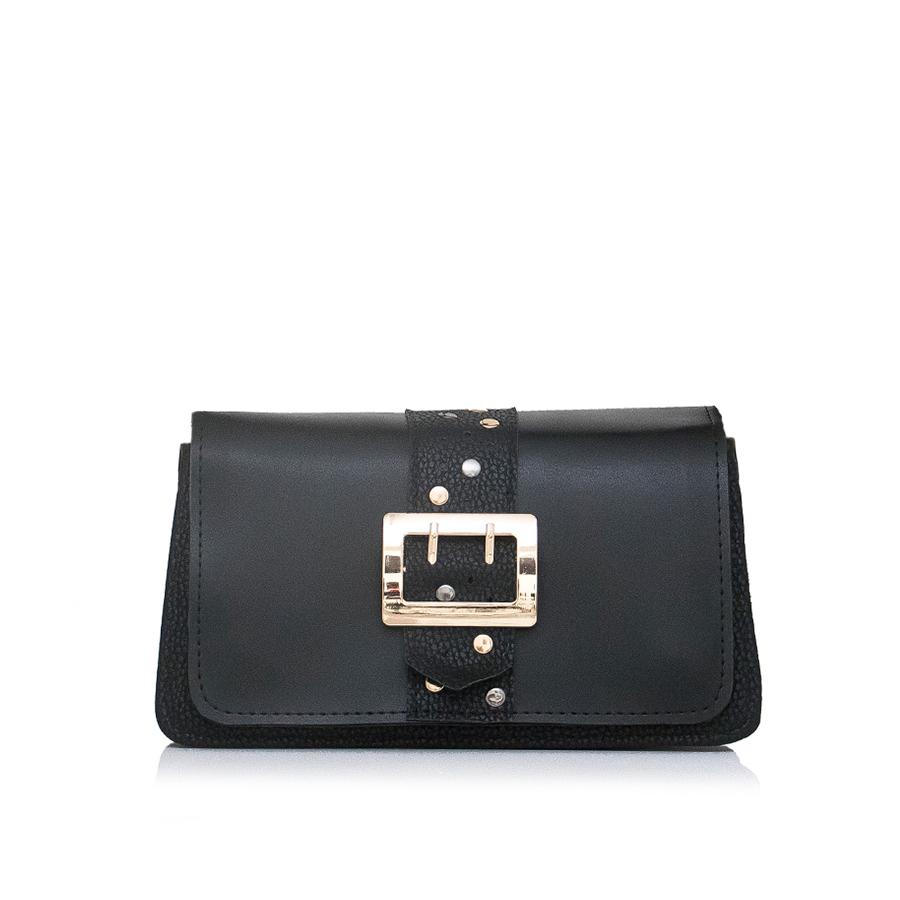 Lovely Bag Janis - Crna Torba, Zlatni Metal