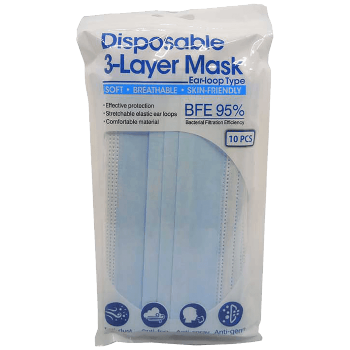 ESPERANZA EPM002  Maska za lice, zaštitna, troslojna, 10 komada