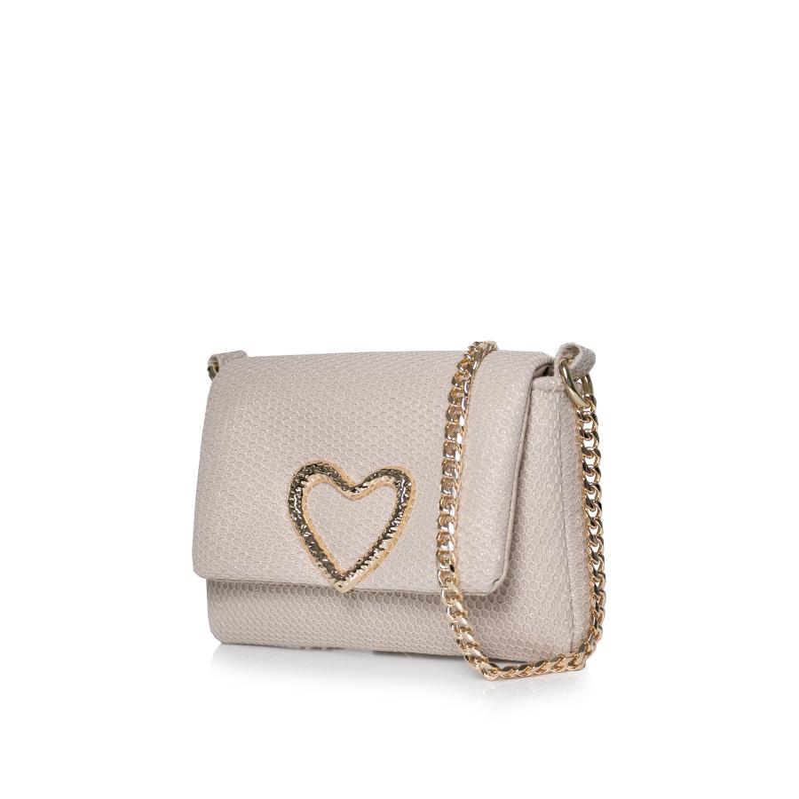 LOVELY BAG Ženska torbica Diva girl love, Bež sa zlatnim detaljima
