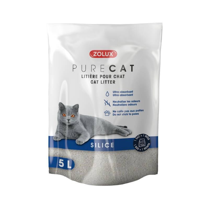 Silikonski pijesak za mace Purecat Natural, 5 L
