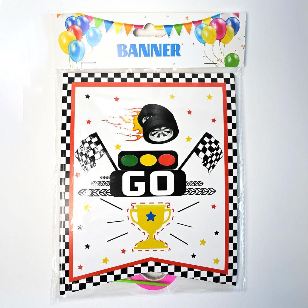 Party Baner Happy Birthday Race Car, 2.5 m