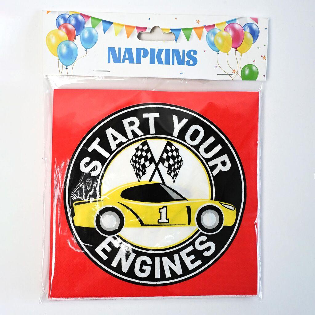 Party Salvete Race Car, 30x33 cm, 12 Komada