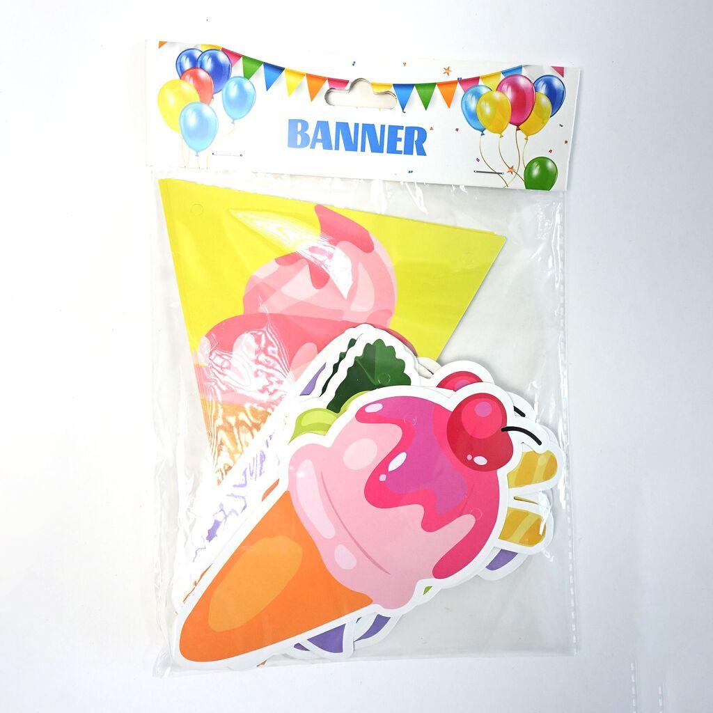 Party Baner Happy Birthday Ice Cream, 2.5 m