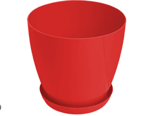 Gardino Saksija sa podmetačem Lux, 14 cm, Crvena