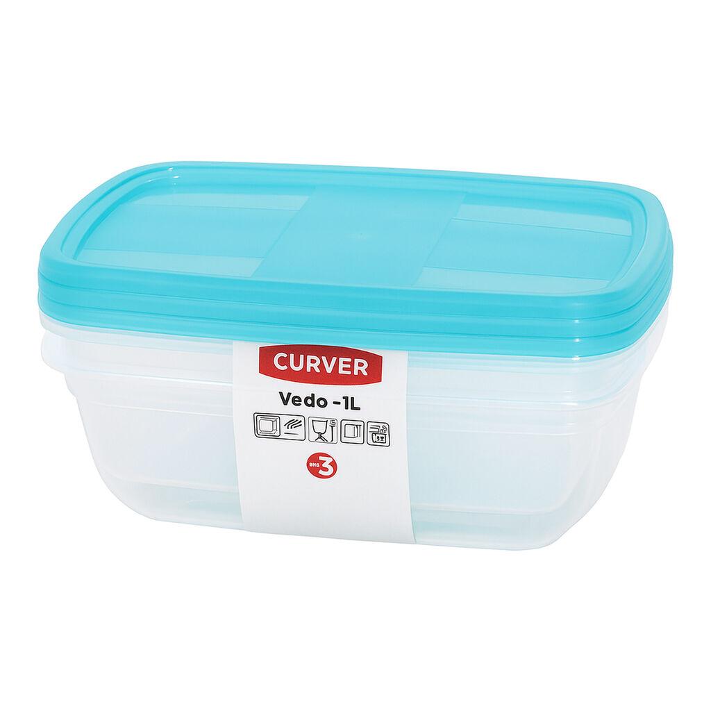 Curver Posuda za hranu set, 3x1 l, Plava