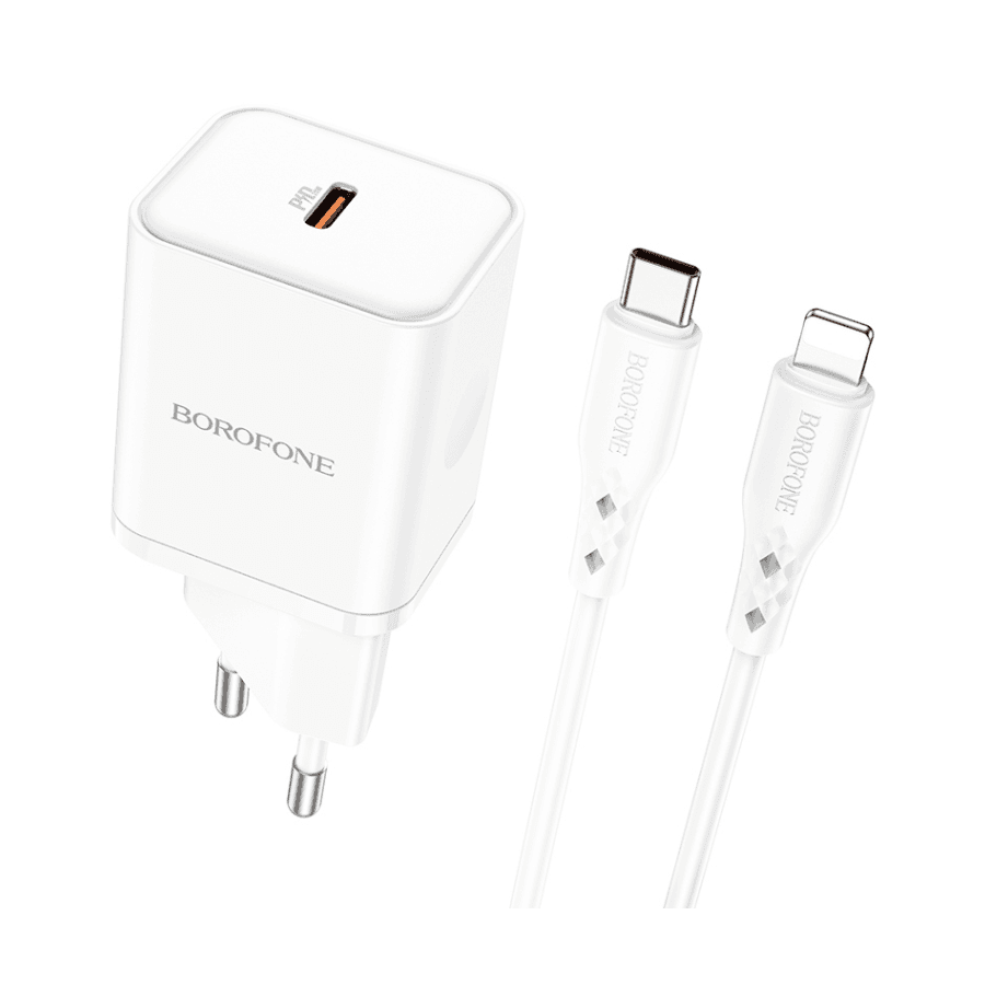 Borofone USB punjač BN6 Type-C to iPhone PD20W set, white