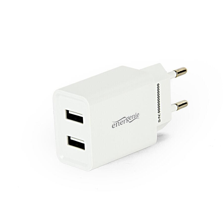 Gembird USB punjač, 2 porta 2.1A, bijeli