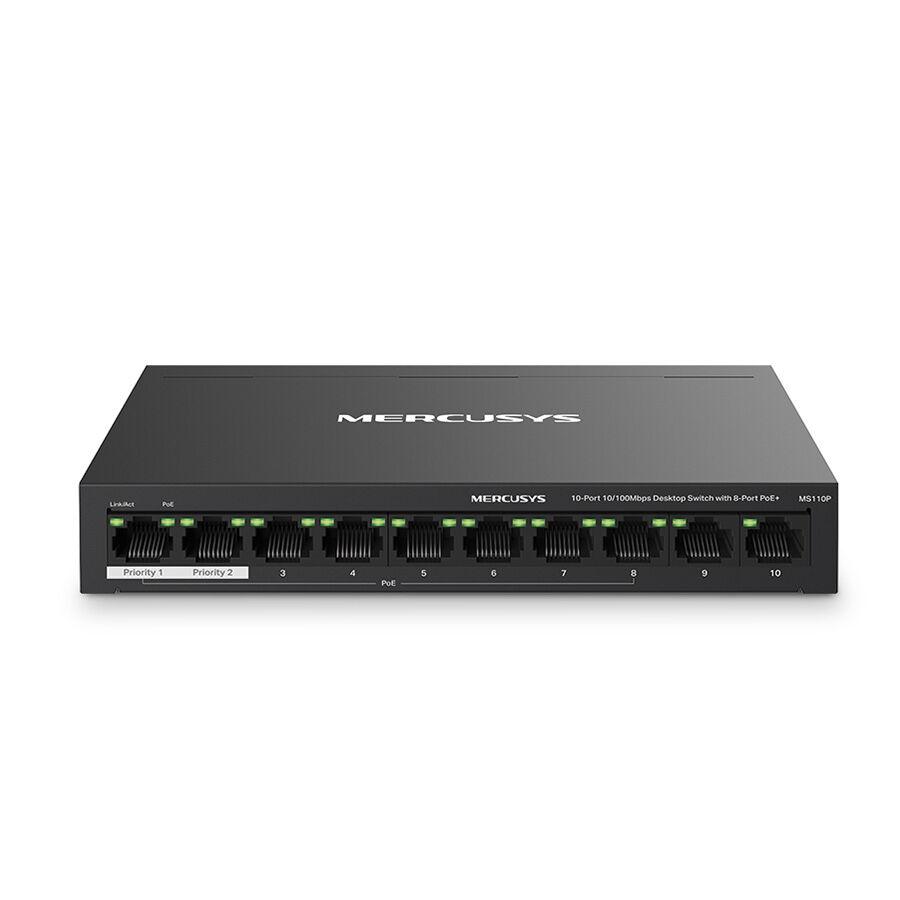 Mercusys SWITCH MS110P, 10-port, 8x PoE+