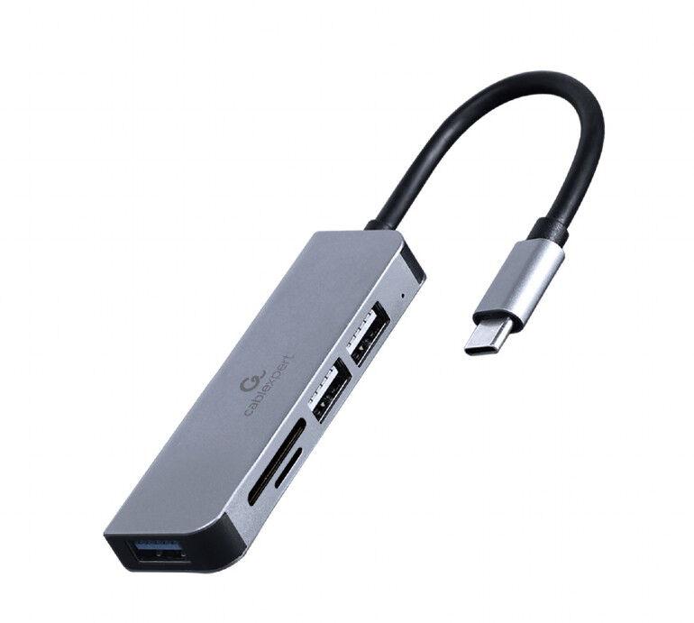Gembird USB HUB Type-C 3-port USB hub USB3.1 + USB 2.0 with card reader UHB-CM-CRU3P1U2P2-01