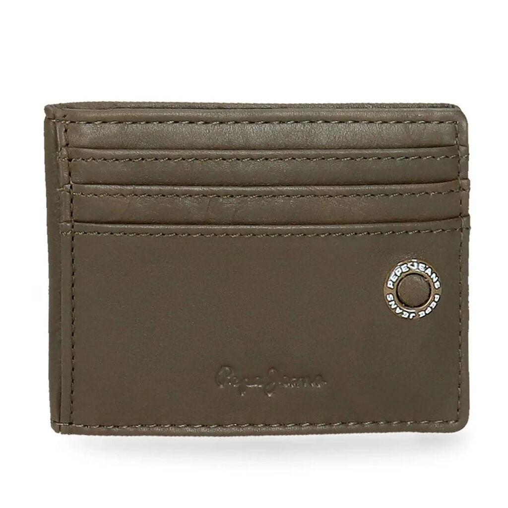 Pepe Jeans Kožni držač za kartice Badge 7370434, Kaki