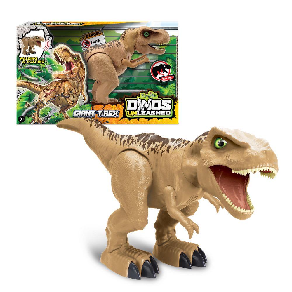 Dinos Unleashed Pokretna figura Walking & roaring T-rex, Smeđa
