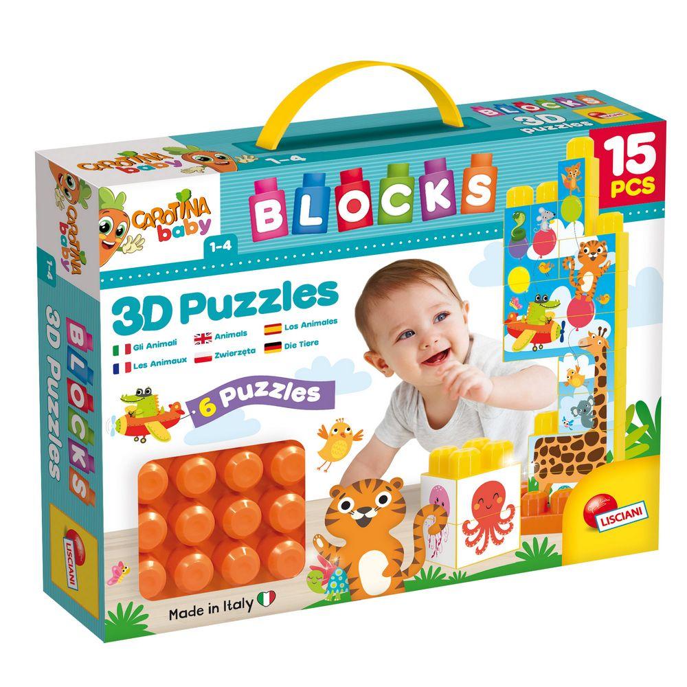 Lisciani Puzzle za bebe 3D Carotina baby - Životinje