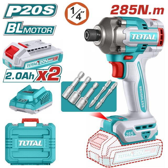 Total Tools Aku udarni odvijač, 20V, 2Ah, 285 Nm