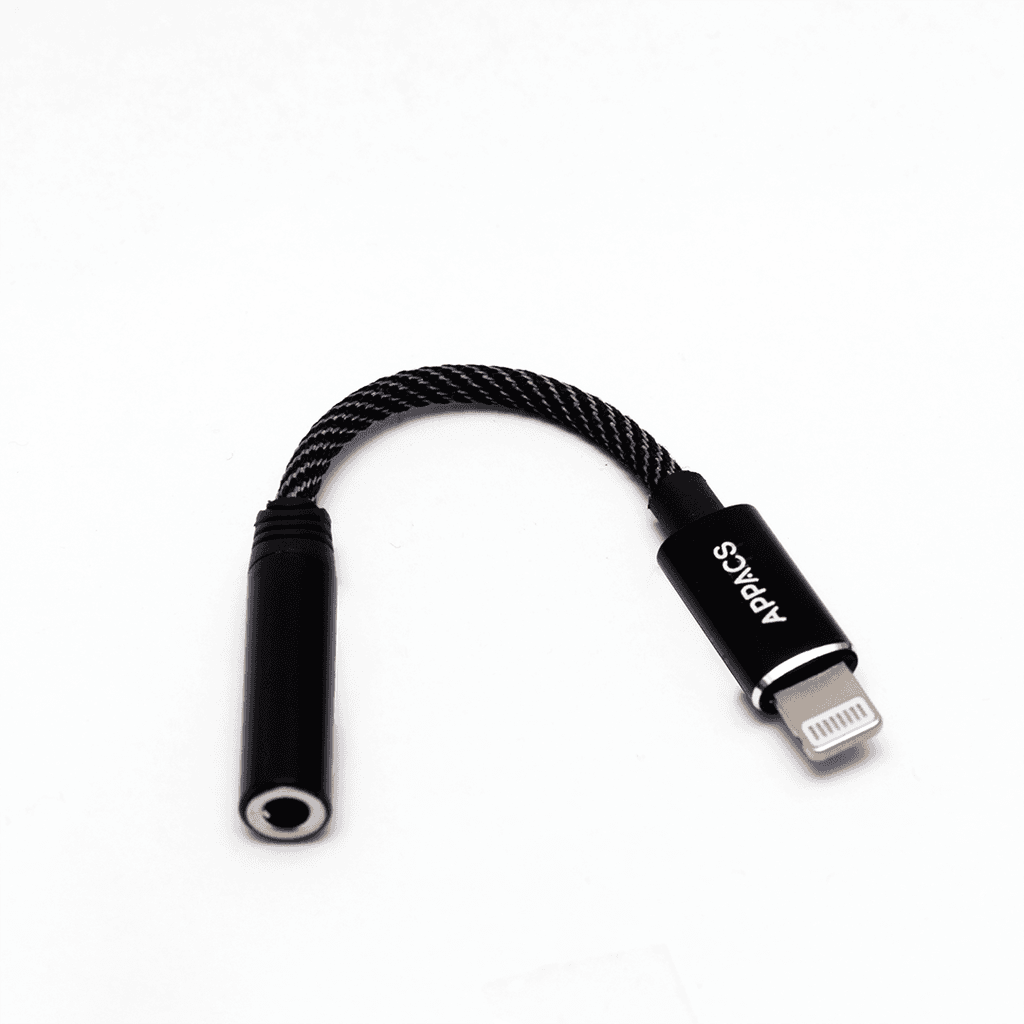 Appacs Lightning na 3.5mm adapter V14, 10 cm, Crni