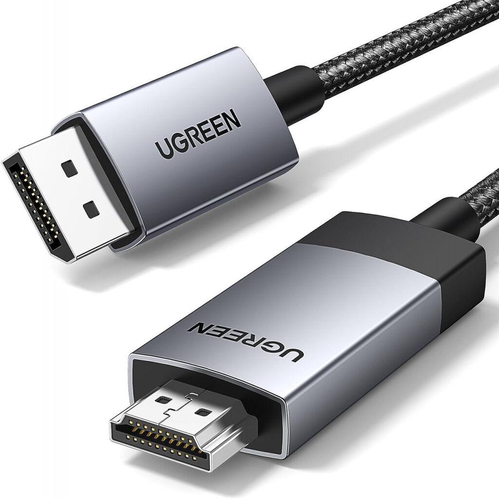 UGreen DisplayPort na HDMI kabl, 4K@60Hz, HDR Active, 1m, Sivi