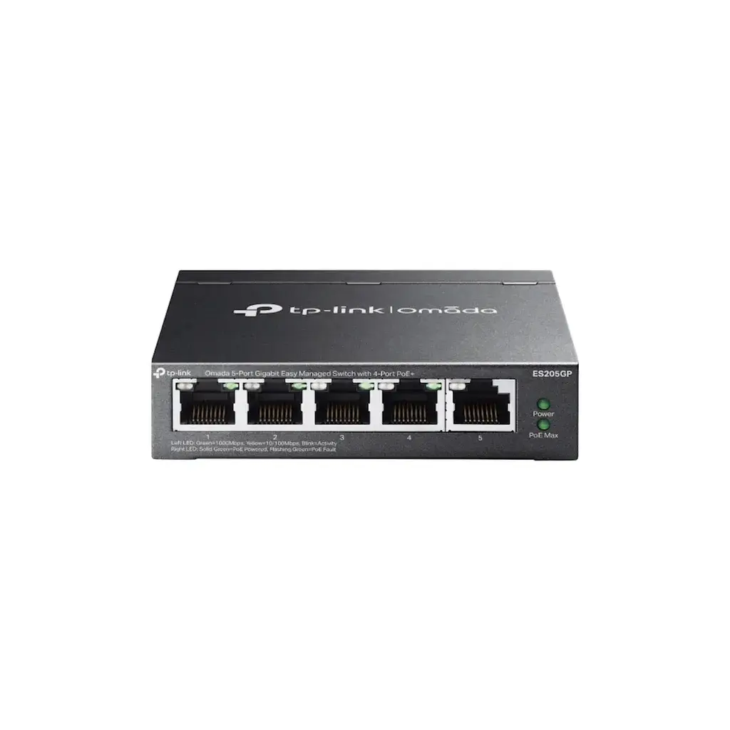 TP-Link Gigabit prekidač Switch Omada ES205GP, 5-Port, Crni