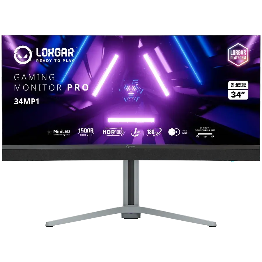 Lorgar Gaming monitor 34MP1 Pro, 34", UWQHD, MiniLED, Crni