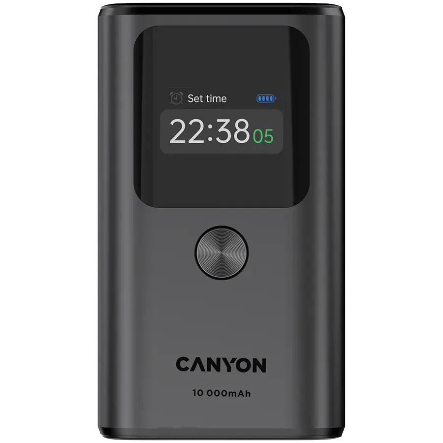 Canyon Power bank OnPower 130 TFT, 10000 mAh, PD30W,  Sivi