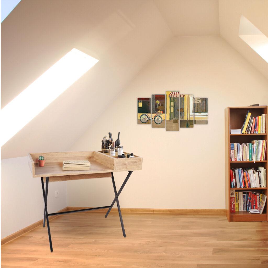 Hanah Home Roma radni sto, 100x50x89 cm, Hrast-crni