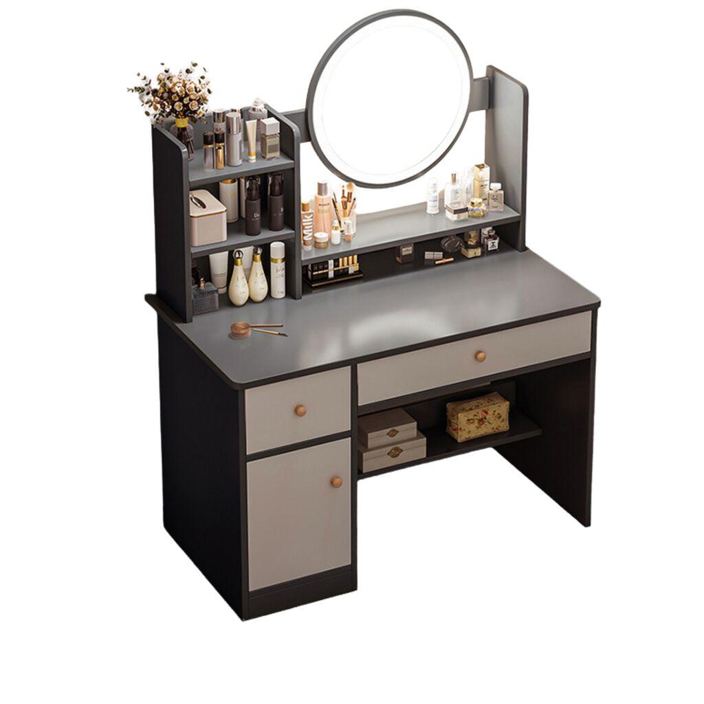 Giga Stol za šminkanje sa ogledalom Thalia, 80cm, Sivi