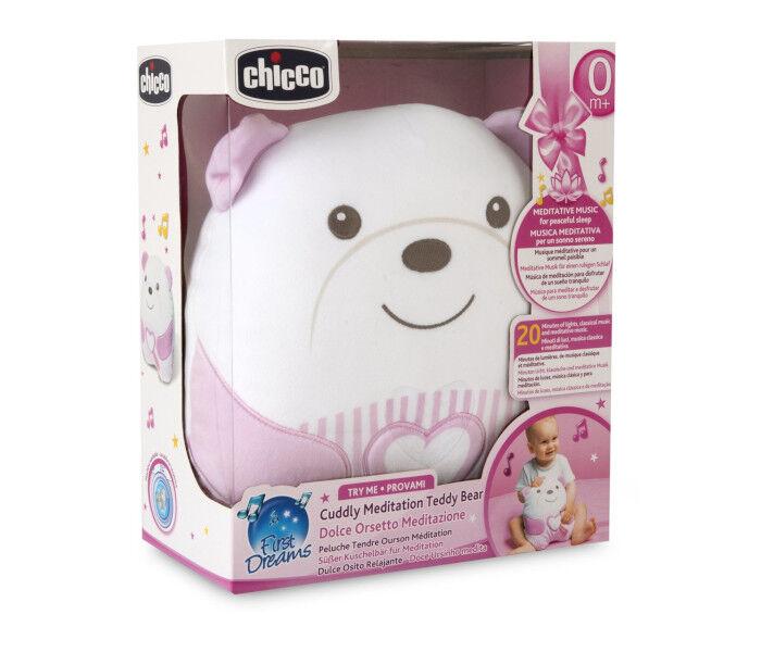 Plišani muzički medo za uspavljivanje rozi 0m+