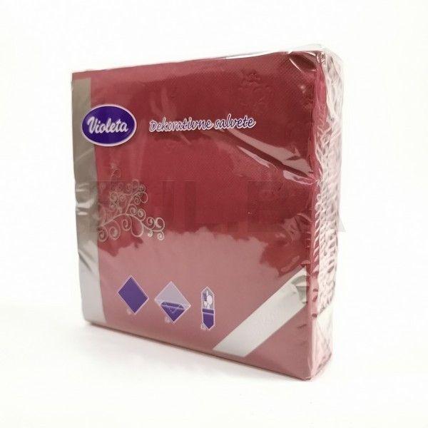 Violeta Dekorativne salvete, Boja Vina 38×38, 50 komada, 2 sloja