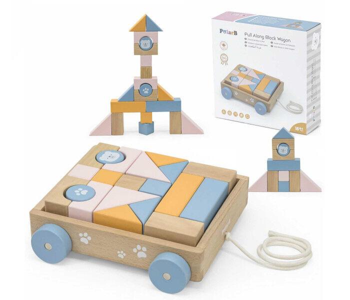 Igračka Master drveni vagon sa kockama