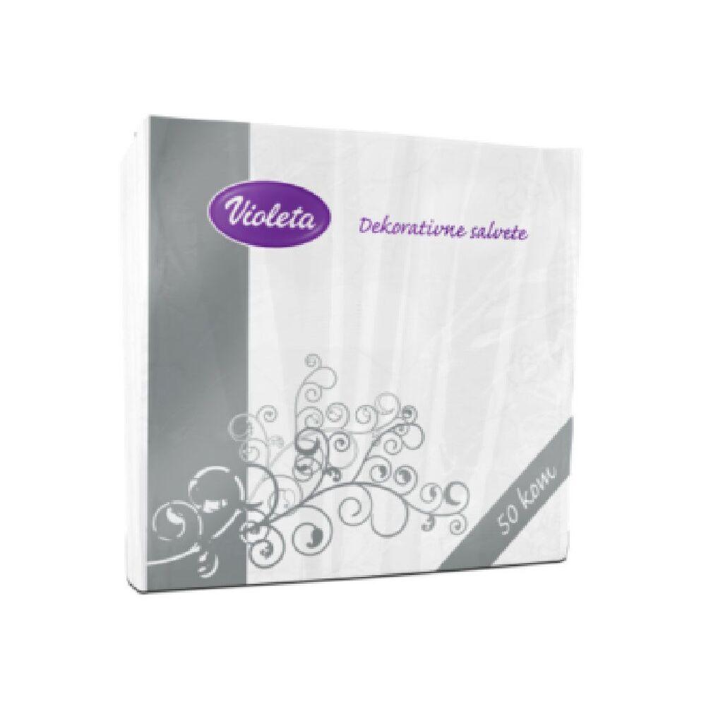 Violeta Salvete Dekor 38×38, 50 komada, 12 sloja, Bijele
