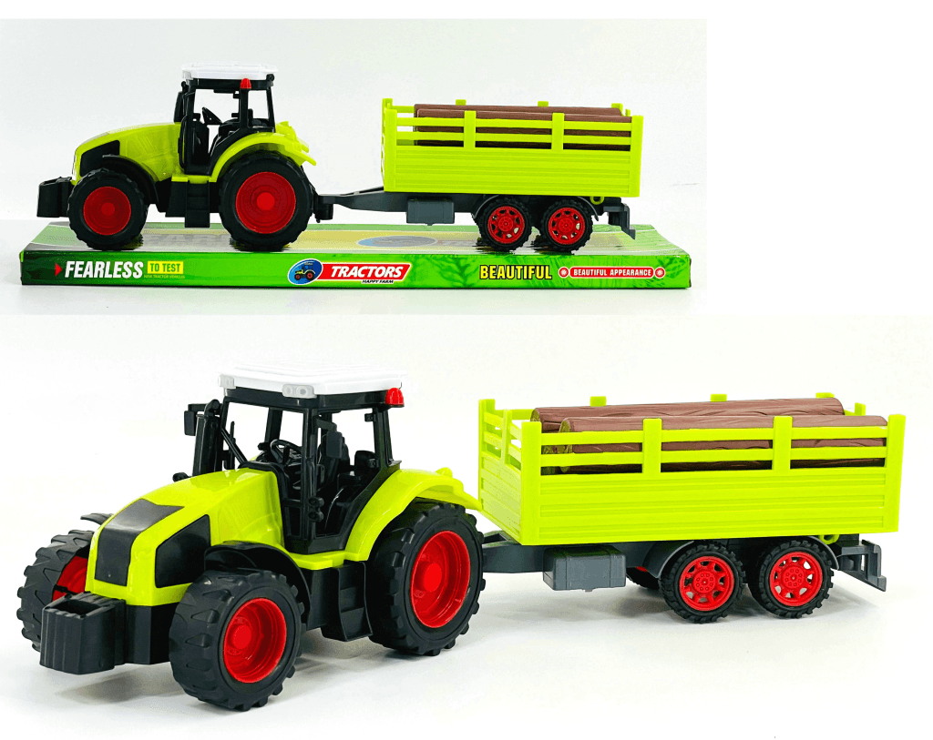 Dječija igračka Traktor sa prikolicom MKK074328, 34x10 cm, Zeleni