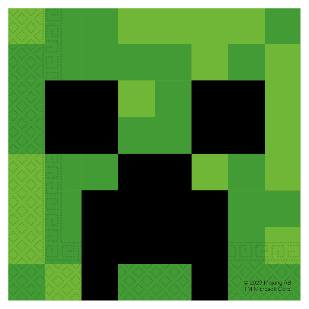 Papirne salvete Minecraft 95443, 33x33 cm, 20 komada, Zelene