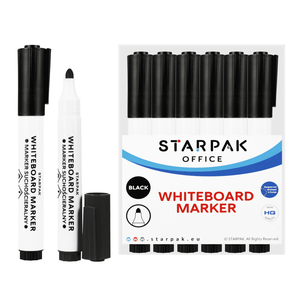 Starpak Marker za bijelu ploču 524559,12 komada, Crni