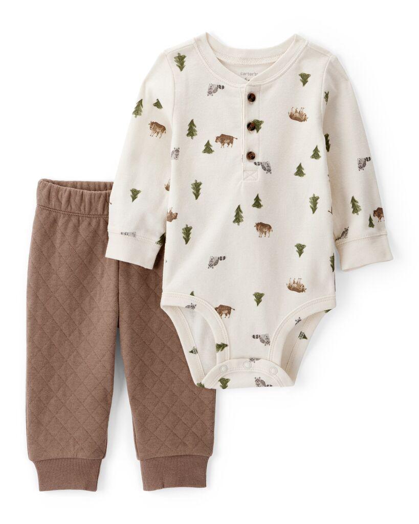 Carters Komplet za bebe, Bodi i Donji dio, 1T476310, Bež-smeđi
