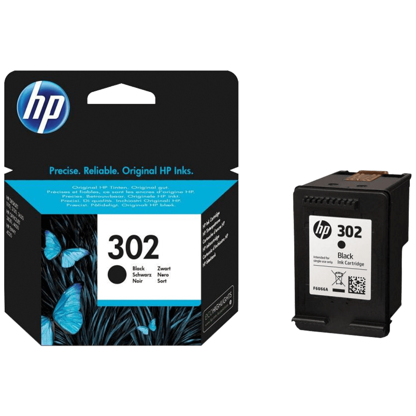HP, Tinta 302 (F6U66AE), Crna, 3.5ml, 190 Stranica, F6U66AE